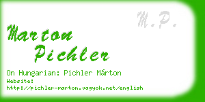 marton pichler business card